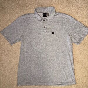 Oakley Short Sleeve Button Polo Shirt Men's Size Medium Black Logo Gray